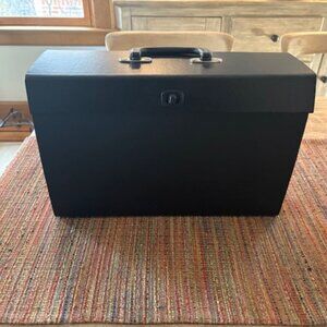 Staples Black Portable Office File Case with Multiple Index for Organization